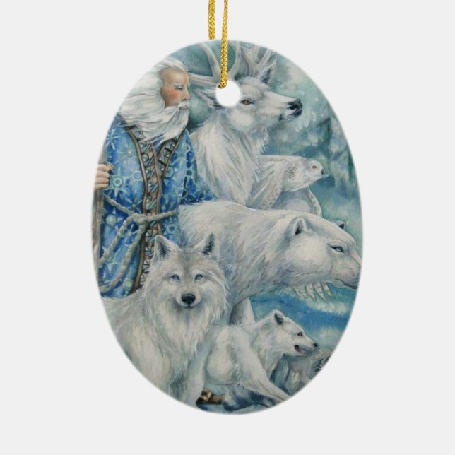 A Woodland Christmas Ceramic Tree Decoration (Back)