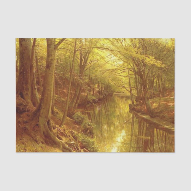 A Woodland Stream by Peder Mork Monsted Tissue Paper (Front)
