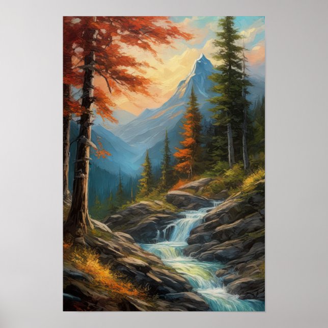 A Woodland's Melody, Rocky Cascade Poster (Front)