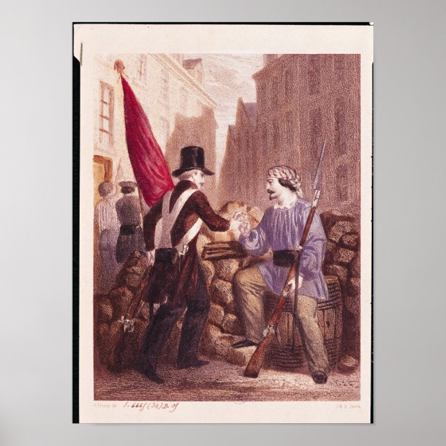 A Worker Sharing his Bread with a Student Poster (Front)