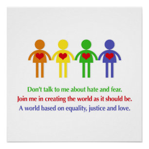 A World Based on Equality, Justice and Love Poster