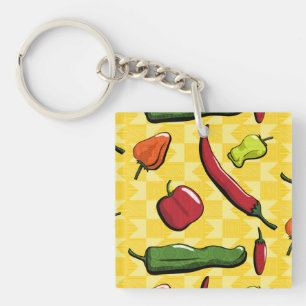A World of Chilli Peppers Acrylic Keychain