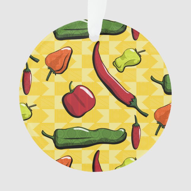 A World of Chilli Peppers Acrylic Ornament (Front)