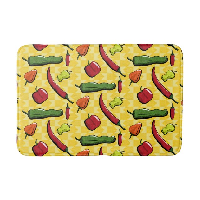 A World of Chilli Peppers Bath Mat (Front)