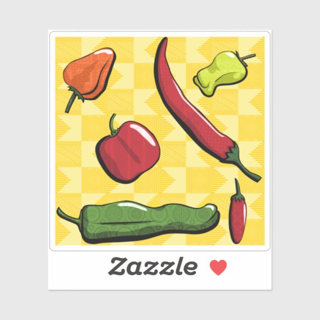 A World of Chilli Peppers Contour Sticker (Sheet)