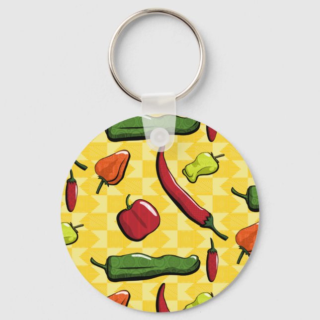 A World of Chilli Peppers Keychain (Front)