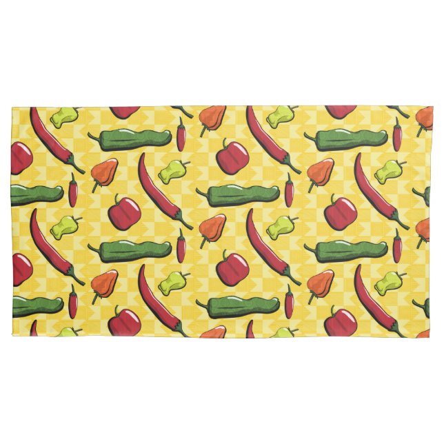 A World of Chilli Peppers Pillowcase (Front)