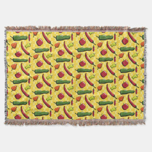 A World of Chilli Peppers Throw Blanket