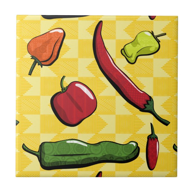 A World of Chilli Peppers Tile (Front)