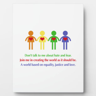 A World of Equality, Justice and Love Plaque