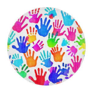 A World of Hands in Colour Cutting Board