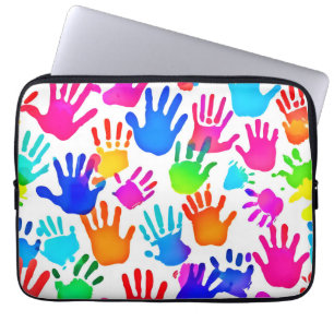 A World of Hands in Colour Laptop Sleeve