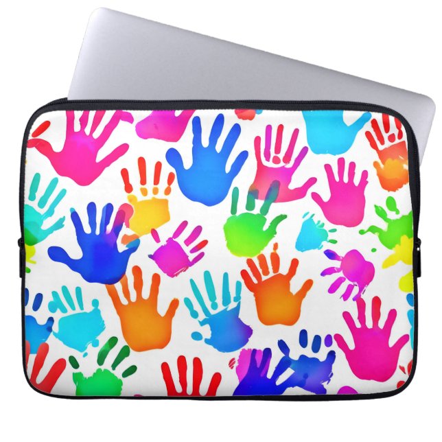 A World of Hands in Colour Laptop Sleeve (Front)