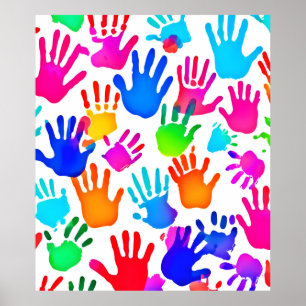 A World of Hands in Colour Poster