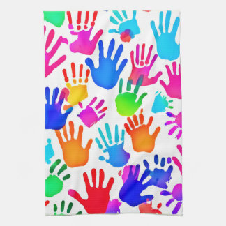 A World of Hands in Colour Tea Towel