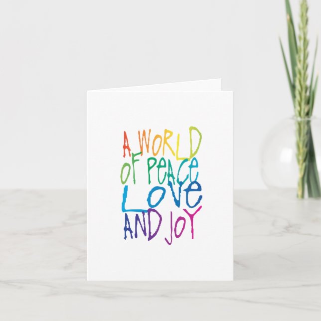 A World of Peace, Love, and Joy Holiday Card (Front)