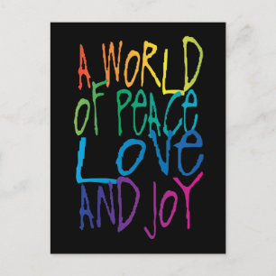 A World of Peace, Love, and Joy Postcard
