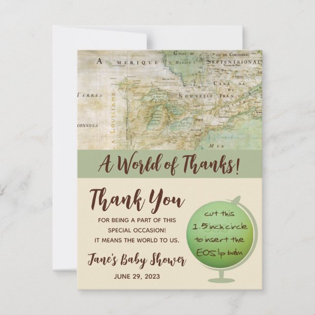 A World of Thanks Baby Shower EOS Lip Balm Favour (Front)