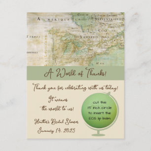 A World of Thanks! Map Shower EOS Lip Balm Favour Enclosure Card