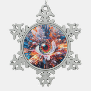 A World Of Wonder Begins With Vision Snowflake Pewter Christmas Ornament