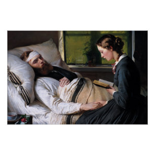 A Wounded Danish Soldier by Elisabeth Baumann Poster