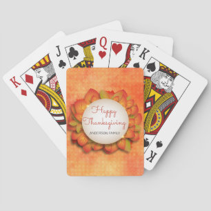 A Wreath of Autumn Leaves Playing Cards