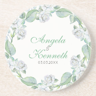 A Wreath Of White Roses Coaster