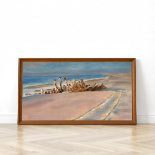 A wreck on Skagen Nordstrand, P.S. Krøyer Art Poster