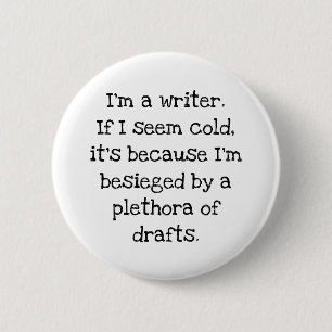 A writer's button pin.