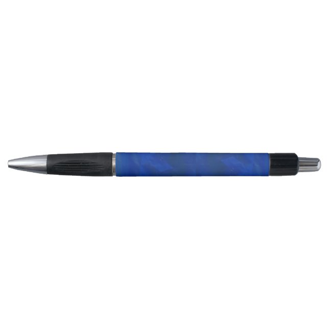 A Writing Pen with a Blue Swirl Design (Front)