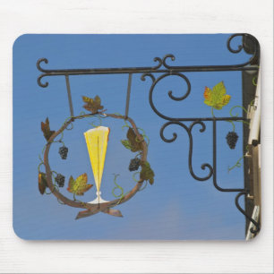 A wrought iron sign that illustrates the theme mouse pad