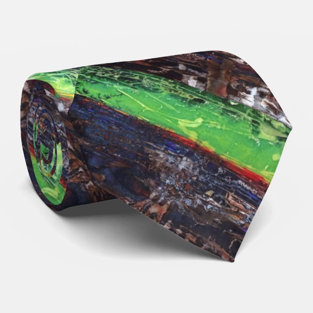 "A Year In Country" Abstract Design Tie (Rolled)