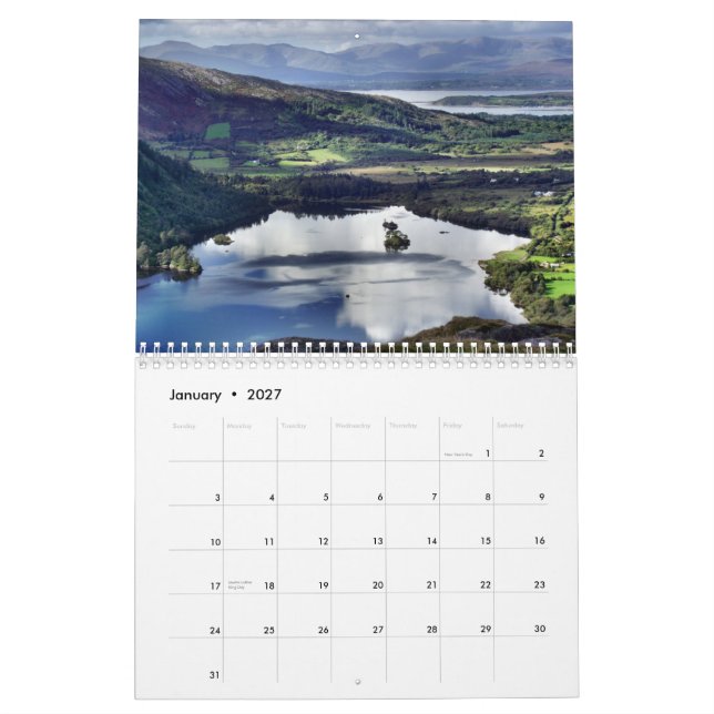 A Year in Ireland Calendar - Customise Year (Jan 2027)