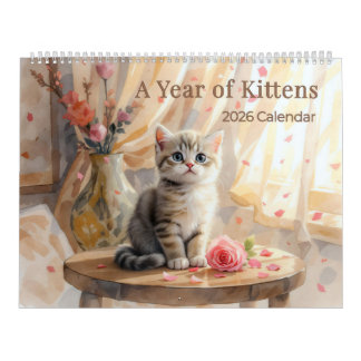 A Year of Kittens 2026 Wall Calendar