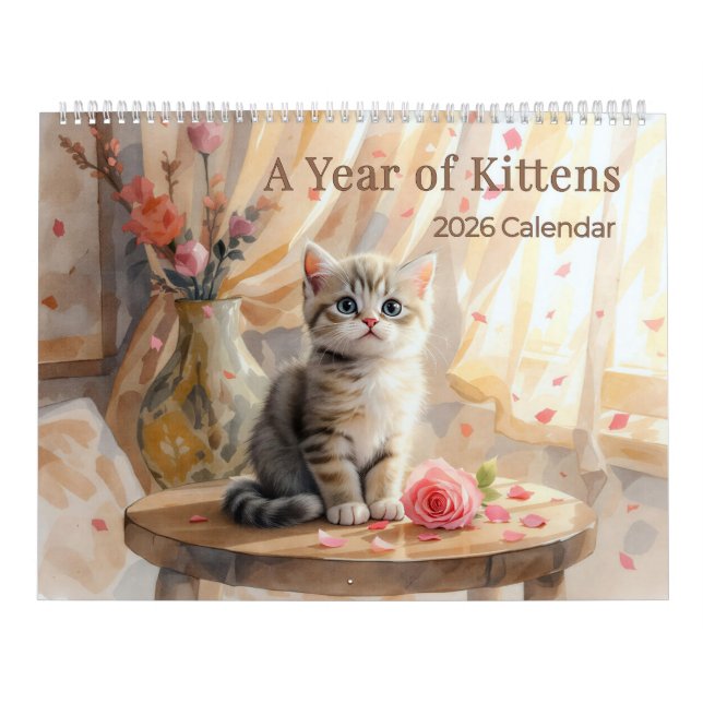 A Year of Kittens 2026 Wall Calendar (Cover)