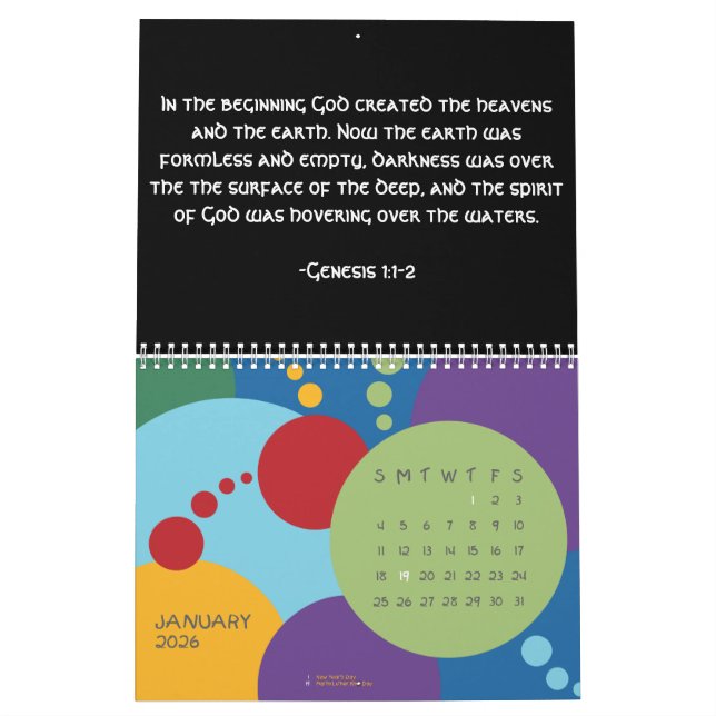 A year of scripture calendar (Jan 2026)