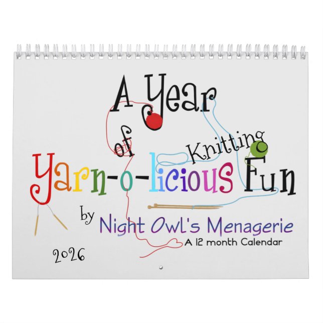 A Year of Yarn-o-licious Knitting Fun Calendar (Cover)