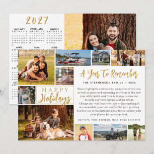 A Year To Remember 12 Photo Collage Calendar Holiday Card
