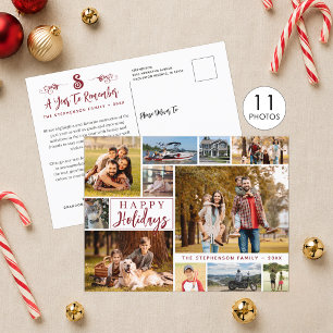 A Year To Remember HAPPY HOLIDAYS 11 Photo Collage Holiday Postcard
