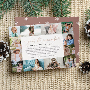 A Year to Remember Year in Review Photo Collage Foil Holiday Card