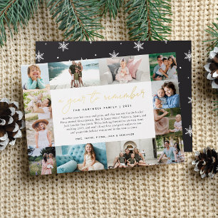 A Year to Remember   Year in Review Photo Collage Foil Holiday Card