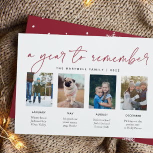 A Year to Remember Year in Review Photo Collage Holiday Card