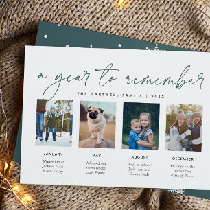 A Year to Remember Year in Review Photo Collage Holiday Card