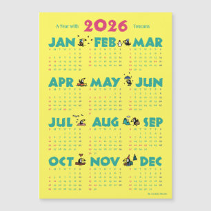 A Year with Toucans: Calendar 2026-Y マグネットカード