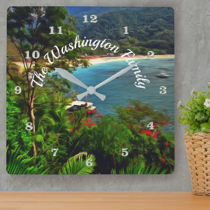 A Yelapa Family View 0828 Square Wall Clock