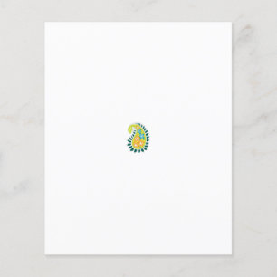 a yellow and green paisley with leaves and flowers flyer
