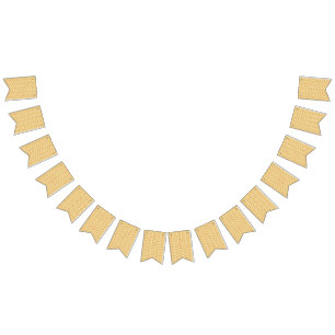 a yellow and white background with an intricate de bunting