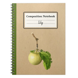 A Yellow Apple With Leaves Personalised Comp Notebook