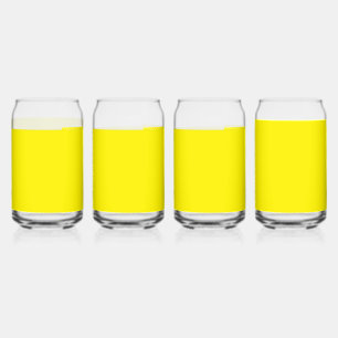 a yellow background with a black border can glass