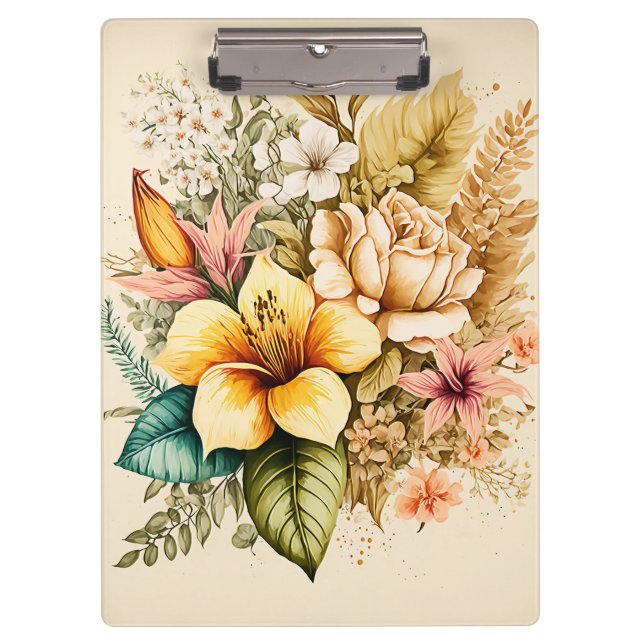 A Yellow Flower Bundle Bouquet For Your Valentines Clipboard (Front)